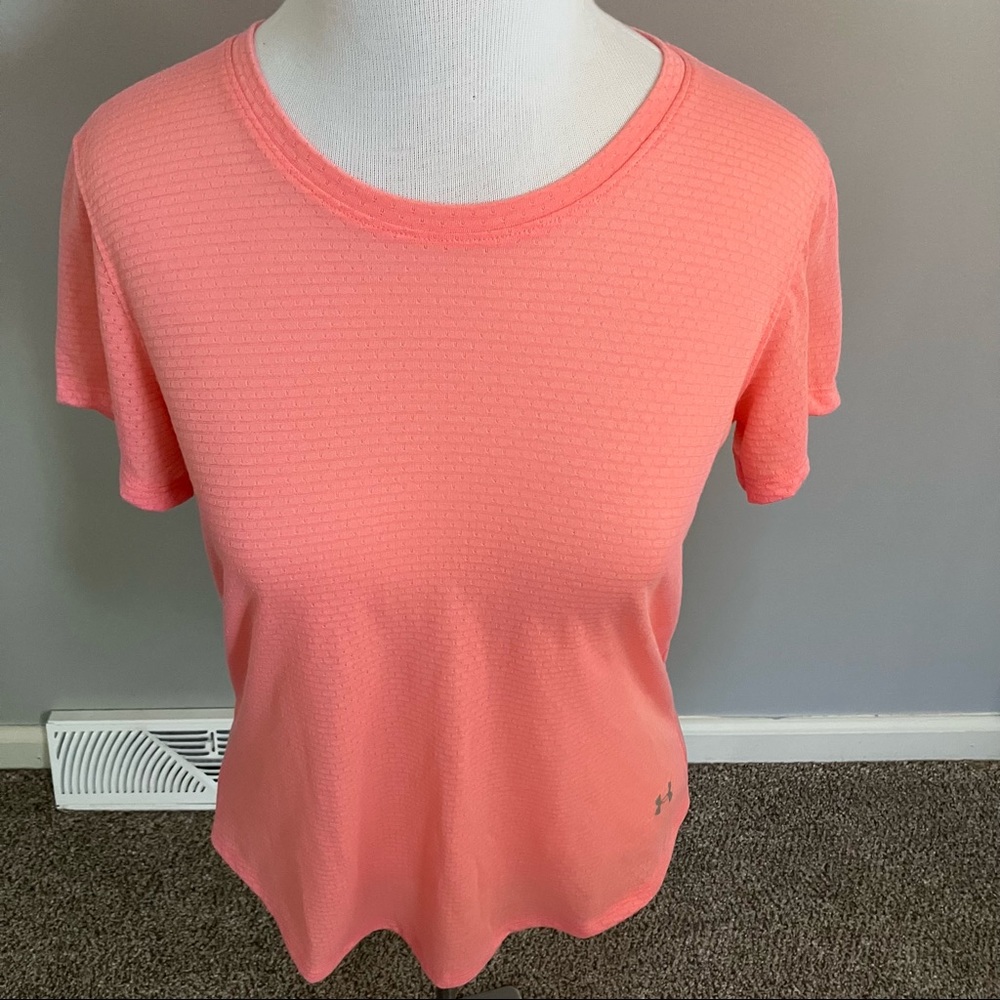 NWOT Under Armour UA The Streaker Tee Heat Gear Size S Small Sunkiss Reflective